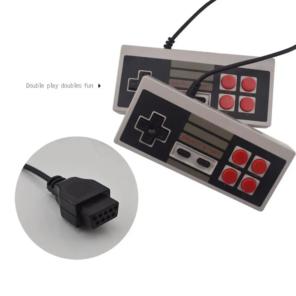 hot 2PCS Handle Game Controller Classic Wired 2 Buttons 4 Buttons For 9 Pin NES Gaming Accessories Universal Joystick