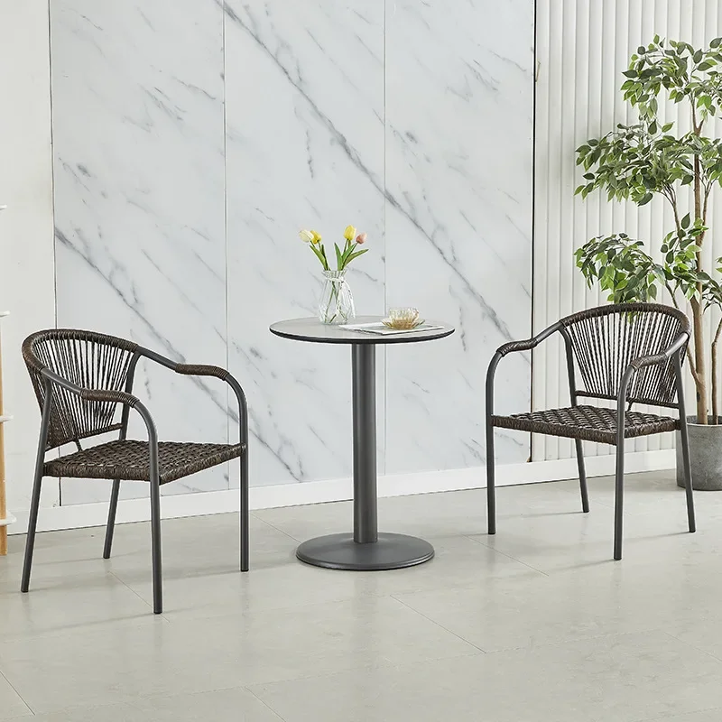 Wholesale Outdoor Garden Rattan Chair Garden Terrace Outdoor Rattan Chair Three-piece Casual Balcony Table and Chair Combination