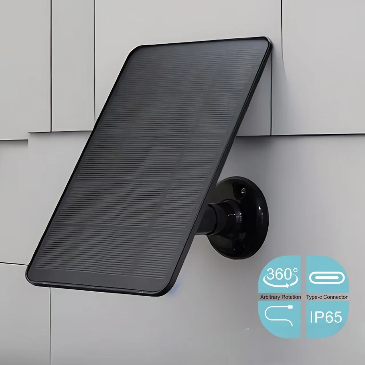 Chargeur solaire Type-C, adaptateur solaire extérieur pour caméra de sécurité, lumière LED, alimentation pour surveillance domestique