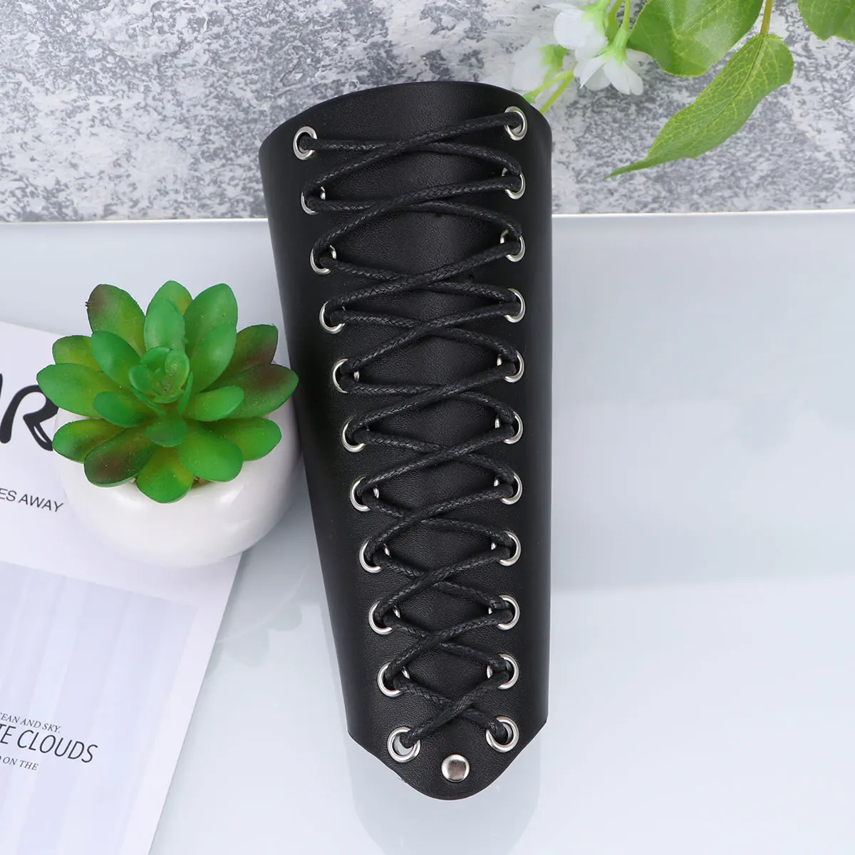 

Wrist Band Waffle Rope Bracelet Strap Punk Style European Weaving