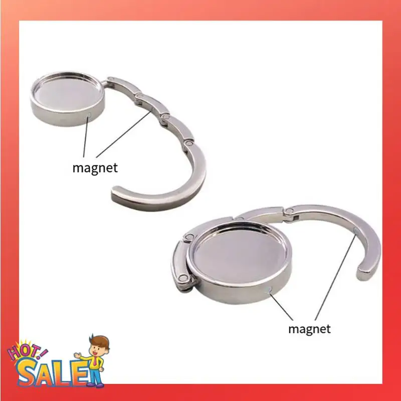 

ABCL 6PCS Fashion Bag Holder Handbag Hanger Folding Key Ring Holder Portable Shelf Table Hook Device Zinc Alloy