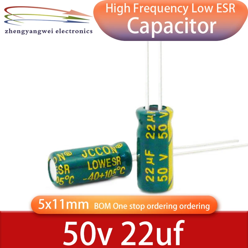 

50v22uf 5x11 50pcs 22uf 50v 105C ° high-frequency low resistance electrolytic capacitors