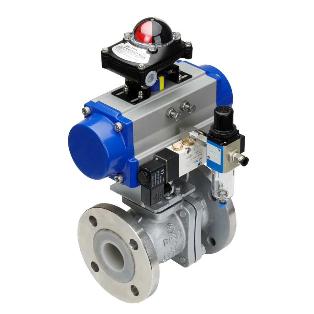 

HAT140D Pneumatic actuator double acting quarter turn with flange ball valve DN50 CF8 own CE certificate