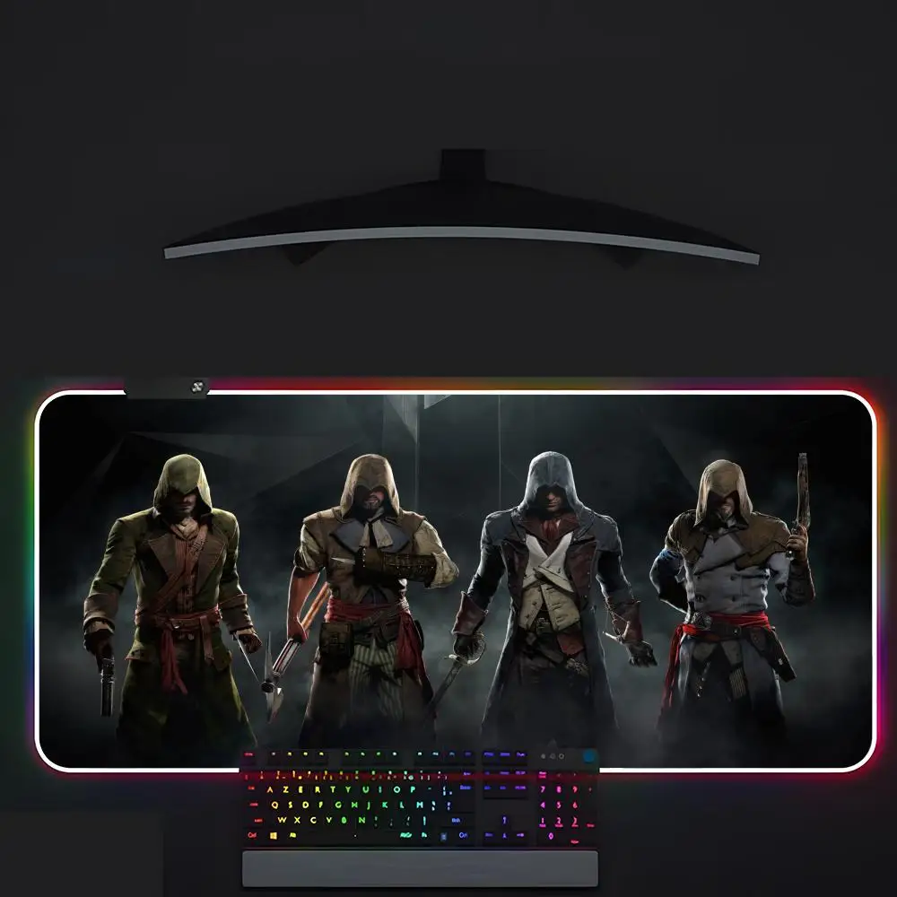 لوحة ماوس ألعاب الكمبيوتر Assassin S Creed لوحة ماوس Led للتلألؤ طاولة ألعاب Rgb Deskmat لوحة مفاتيح لوحة ماوس للكمبيوتر #3