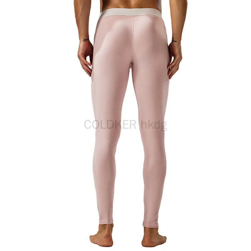 Thermal Underwear Bottom for Men Thin Leggings Elastic Underpants Solid Color Tights Pants Slim Men Clothing Soft