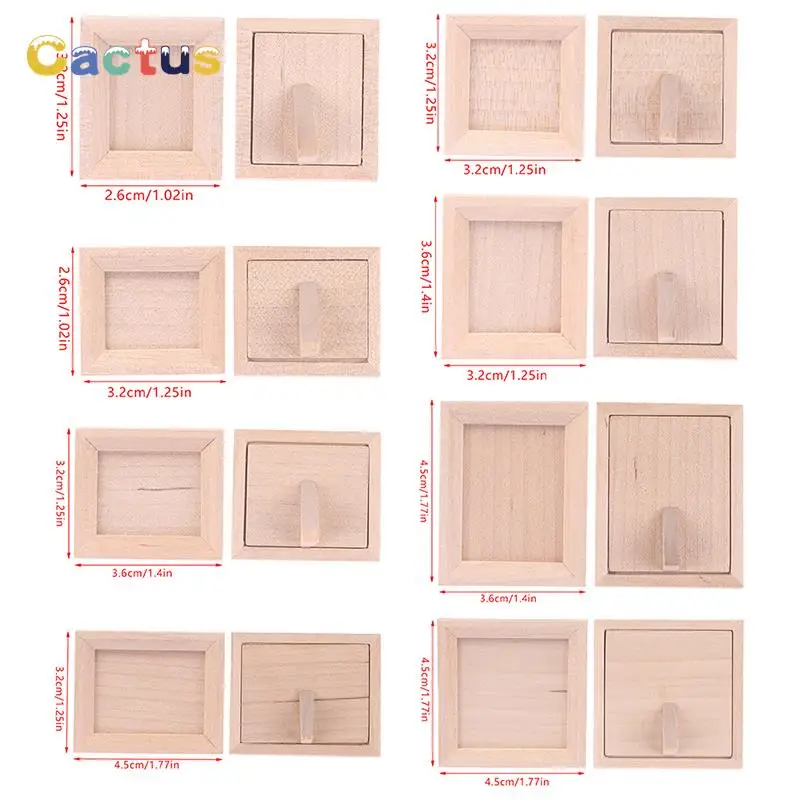 1Pc 1/12 Dollhouse Miniature Wood Photo Frame Simulation Furniture Model Accessories Doll House Decoration