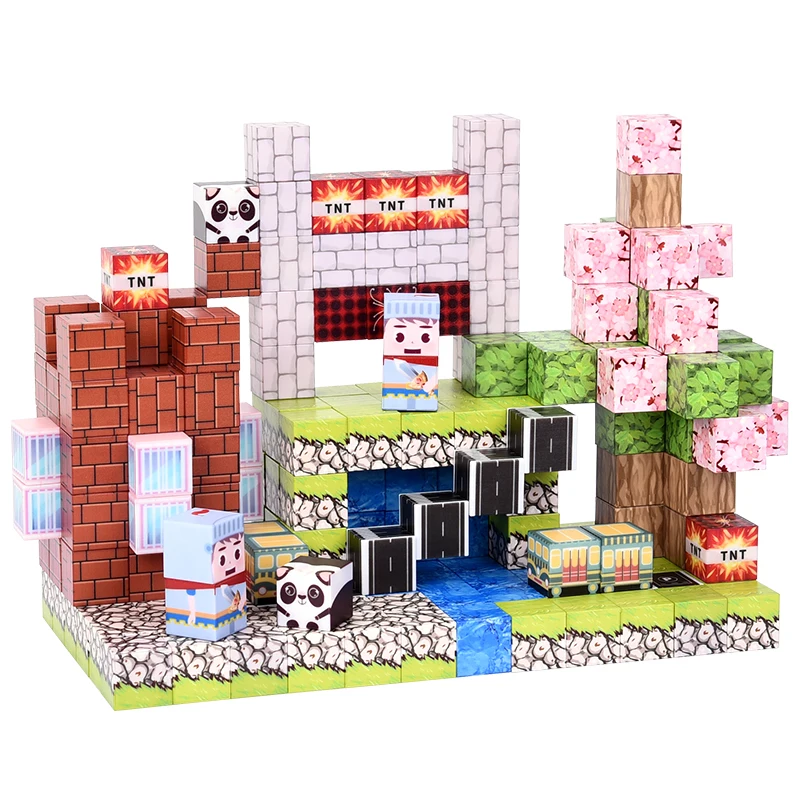 Bloques de construcción magnéticos personalizados de 100 piezas 205. Colores vibrantes, edificio gratuito, mejora las habilidades STEM y juegan. Regalo festivo perfecto.