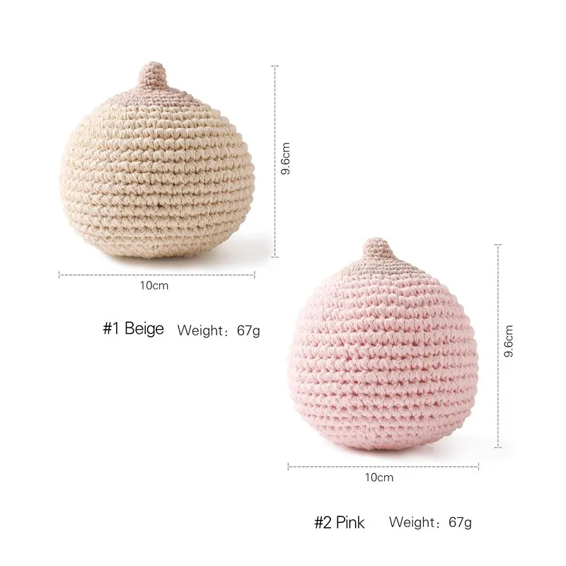 Handmade Crochet Boob para mordedor de bebê, modelos de amamentação, brinquedo calmante, presente bebês, brinquedo infantil, 1pc