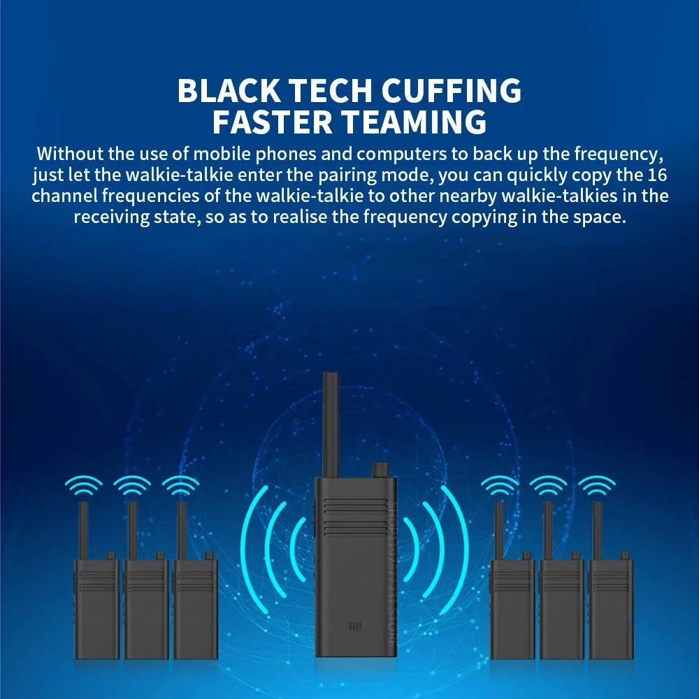Xiaomi-Mijia Lite Walkie Talkie, Smart Civil, 5 Km Intercom, Handheld, Mini Radio, Smart Work, Mi Home App