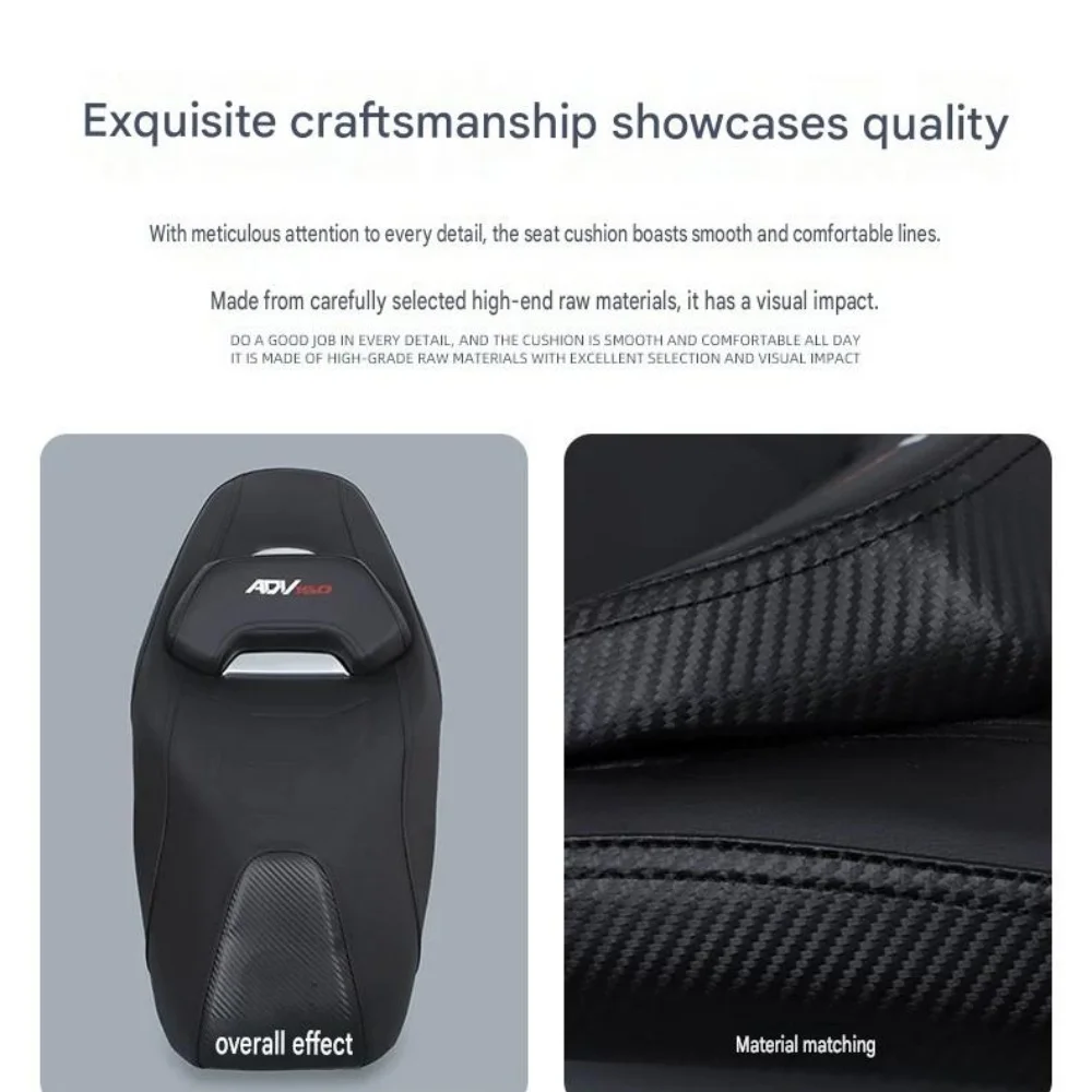 For ADV150  Heightened Scooter Seat With Rear Back Support Thick Elastic Sponge Ease Long-Distance Riding Fatigue