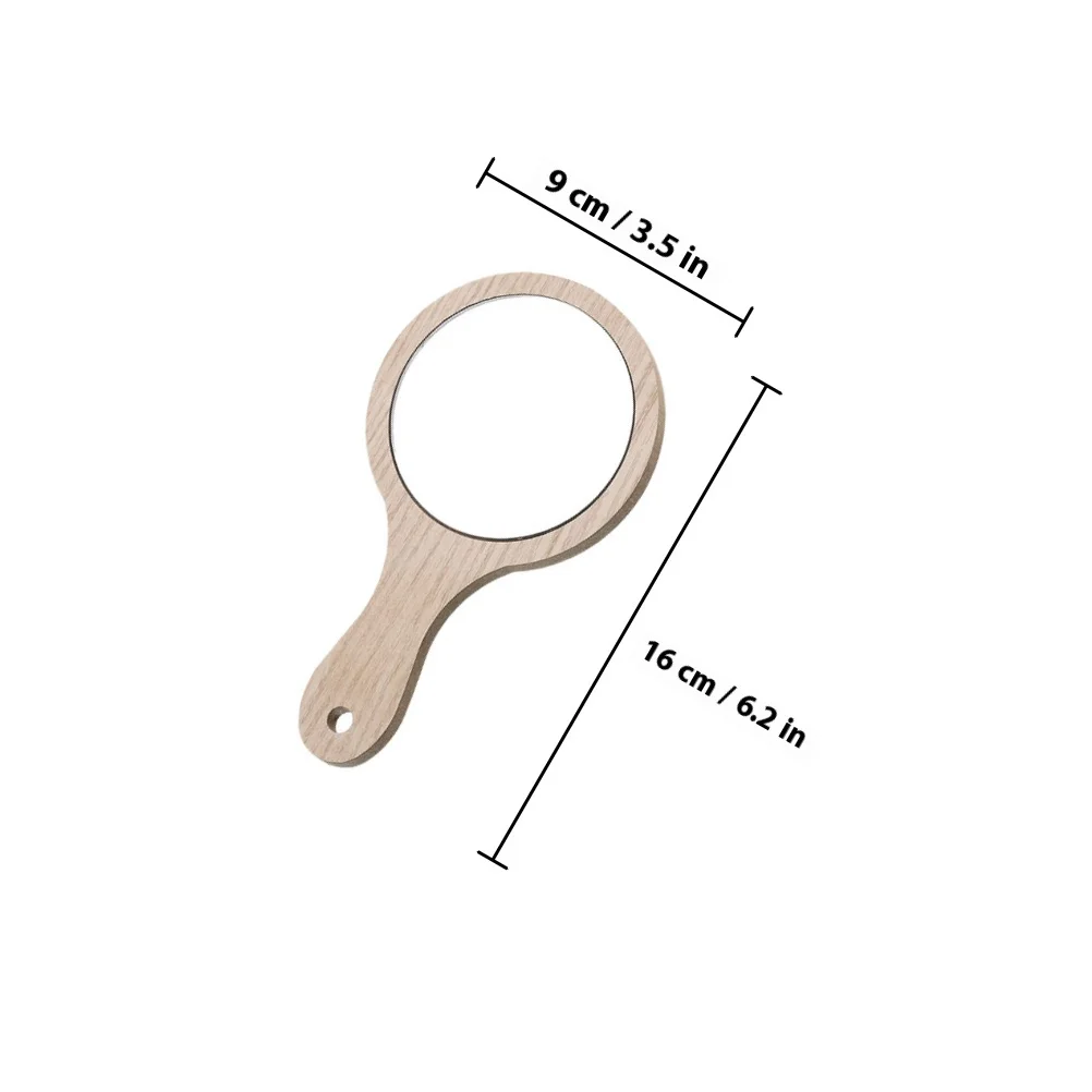6 szt. lusterka do makijażu z drewnianą rączką, o wysokiej rozdzielczości, odblaskowe, dla kobiet, przenośne lusterko kosmetyczne, kompaktowe.