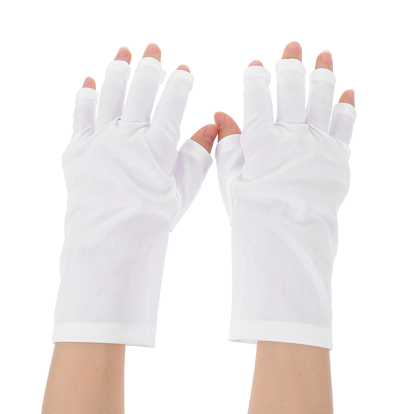 

2Pairs Uv Hand Protector Soft Flexible Manicure Gloves for Nail Dryer Shield Salon Nail Art Use Uv Hand Protector