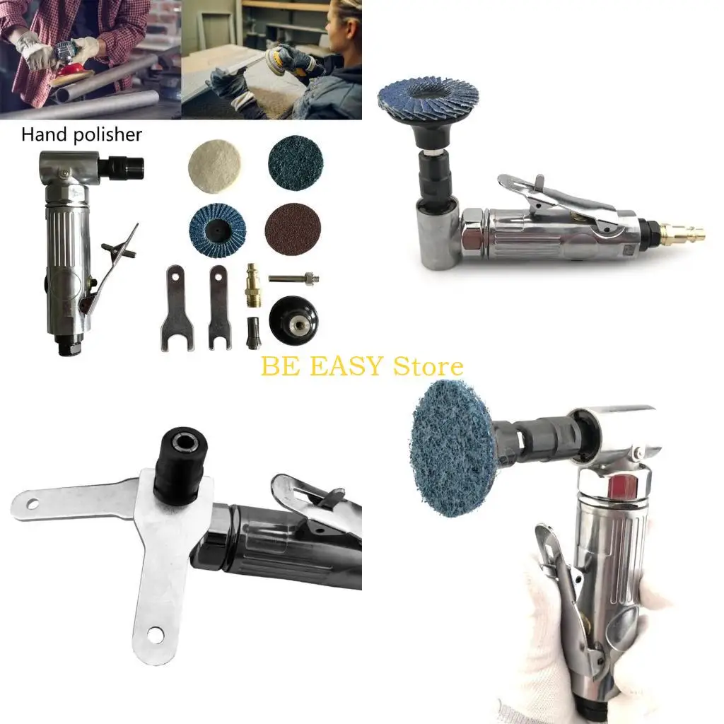 

E28F Air Powered Angled Die Grinder with 50mm Corundum Discs, 80 Mesh Flap