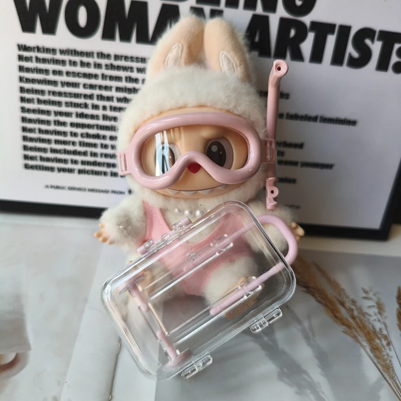 

Для/ткань 17 см Labubu розовый зеркало для дайвинга купальник комплект Labubu отпуск эксклюзивная одежда жемчужное ожерелье для хранения одежды багаж