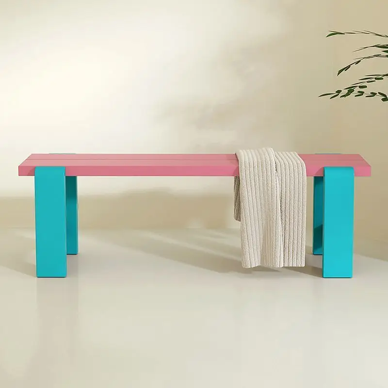 Metal Shoe Changing Stool Modern Creativity Decorative Bench Rectangular Entrance Chairs Home Interior Living Room Furniture