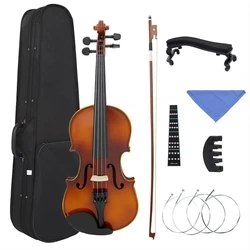 1/2 3/4 4/4 Violin High Quality Musical Instrument Maple Acoustic Fiddle With Case Bow Shoulder Rest Cloth Strings Accessory Set