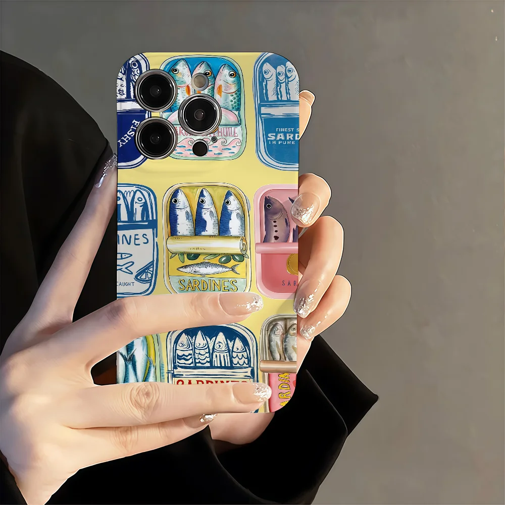 Чехол для телефона Sardines Fish Art для Samsung S24 S23 A54 55, 53FE Ultra Plus, 4G, 5G, чехлы с прецизионными отверстиями