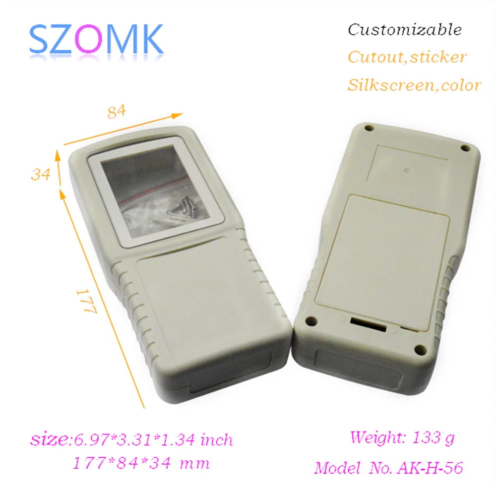 SZOMK 4 pieces 177*84*34mm electronics project plastic box handheld electronic equipment enclosure  LCD plastic control box