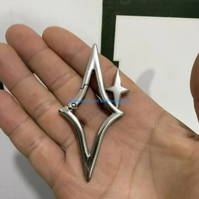 573B Elegant Corrosion Resistant Alloy Star Shaped Keychain with Spring Clasp Car Ring Accessory for Daily Carry