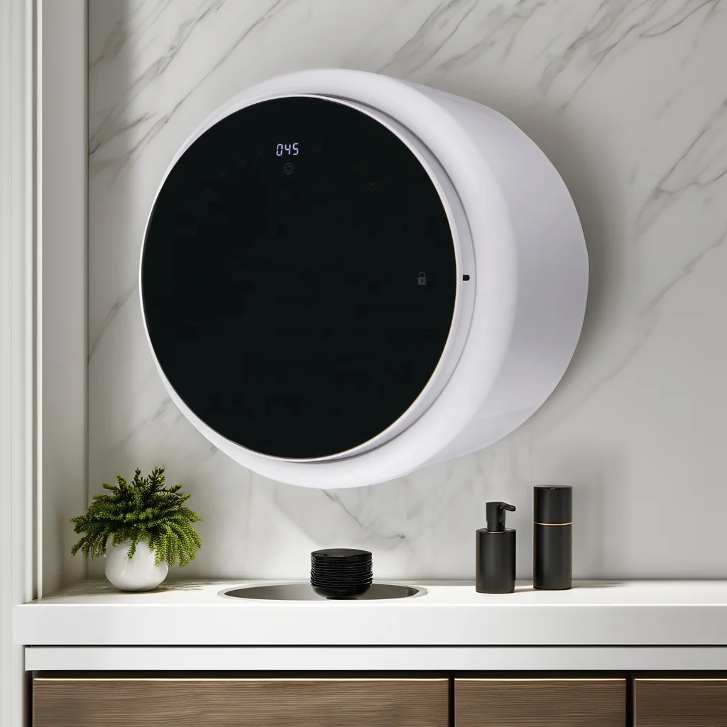 

Wall Mounted Stable Mini Washing Machine Mini Portable Washer Suitable for Apartments, Dorm, Camping, RV, Travel Laundry