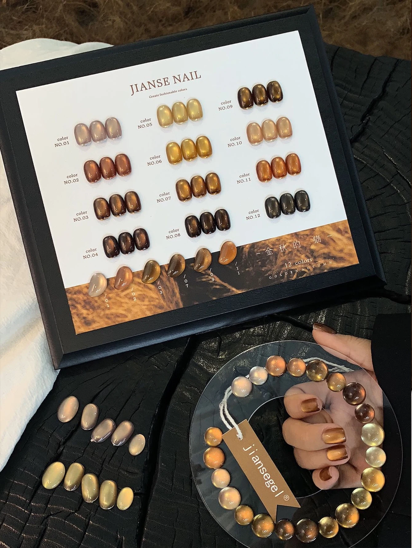 

12-цветный набор гель-лаков для ногтей «кошачий глаз», осенне-зимние цвета, рождественские цвета, УФ-гель для дизайна ногтей, художественные ногти A