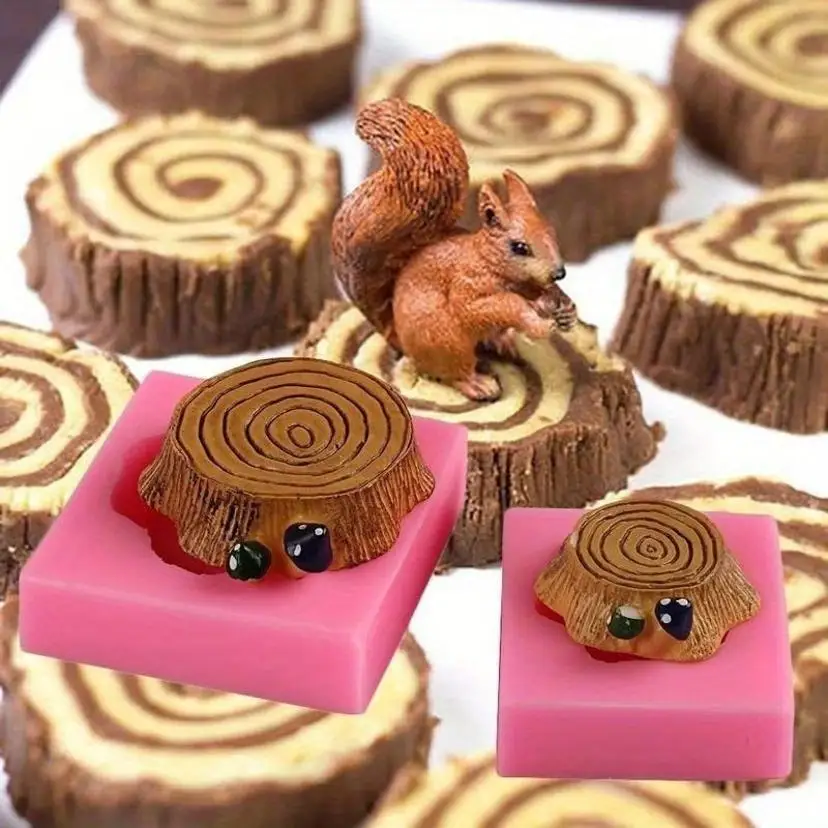 1 Pcs Details About Tree Gumpaste Silicone Fondant Stumps Mold Cake DIY Little Bread Baking Mould 3D