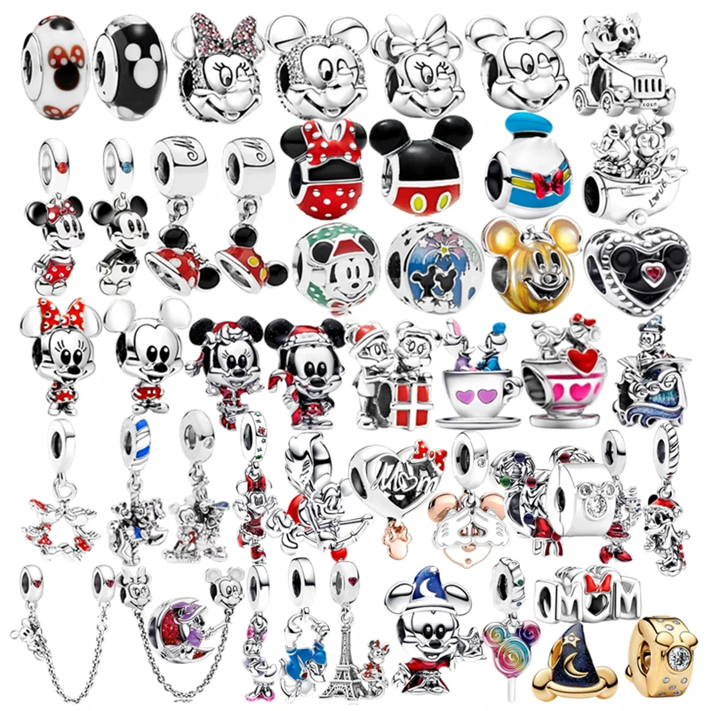

Miniso ГОРЯЧАЯ ПРОДАЖА Микки Маус Минни Маус Дональд Дак Шарм бусины подходят оригинальный серебряный браслет DIY изысканные ювелирные изделия подарки