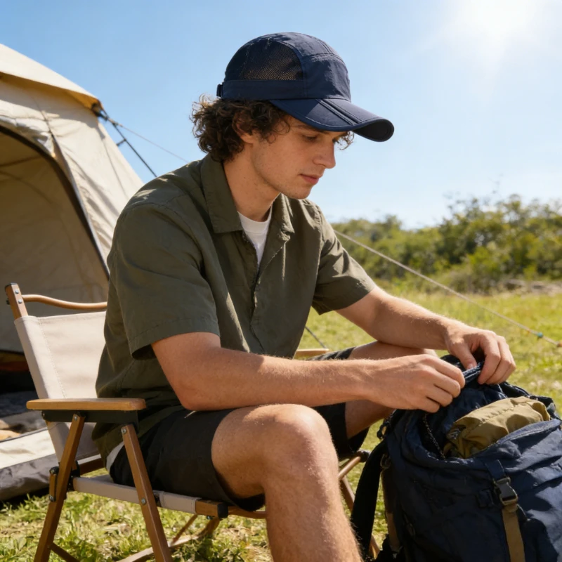 Summer Foldable Sunscreen Men's Baseball Hat Outdoor Mesh Speed Drying Light Plate Sunshade Women's Duck Tongue Hat