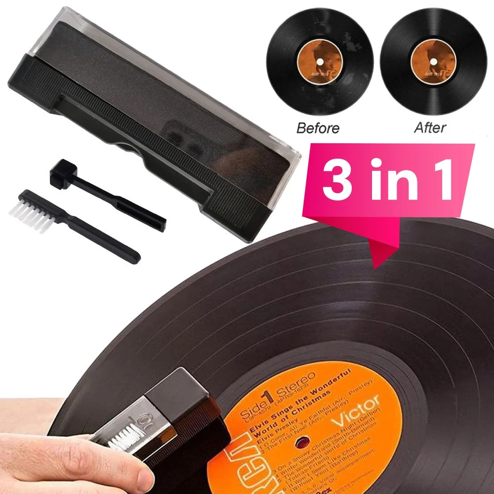 1/2set Vinyl Records Cleaner Kit Anti Static Cleaning Brush Dust-Remover for LP Phonograph Record Turntables Cleaning Kits