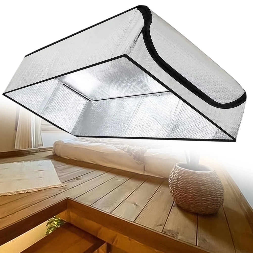Silver Attic Ladder Insulation Cover 25x54x11 Inch Fireproof Aluminum Foil Heat Barrier For Attic Door Staircase AC Air Filters