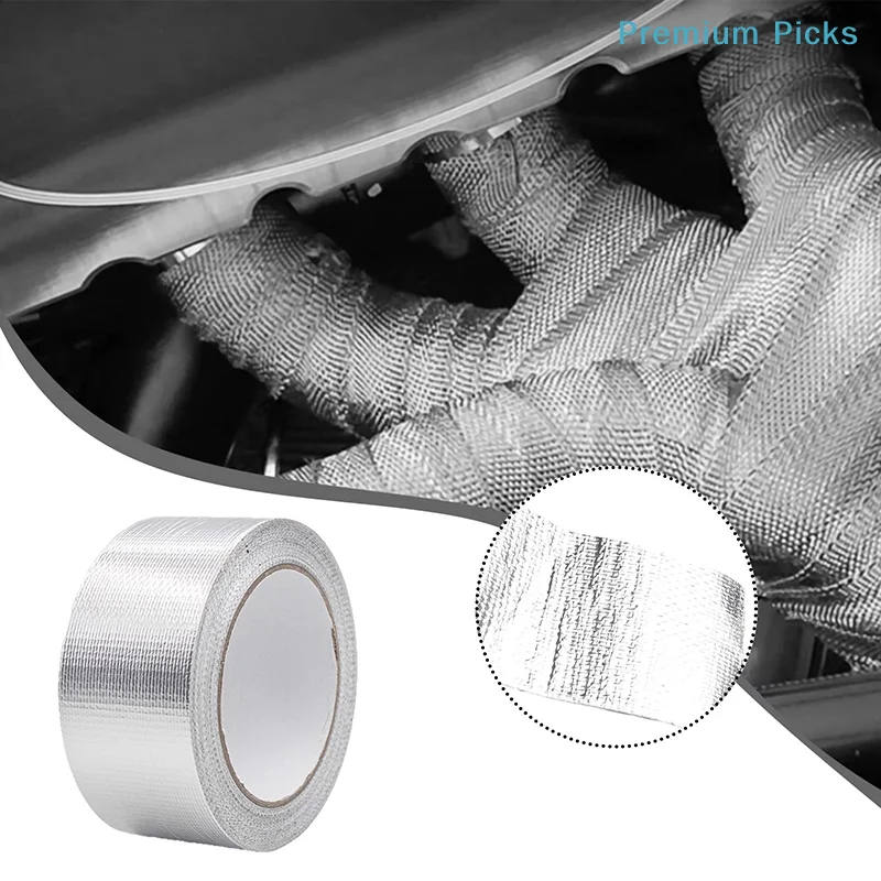 portable10m*3cm Aluminum Foil Tape High Temperature Resistant Insulation Tape Manifold Downpipe Wrapping Tape Silver Tape