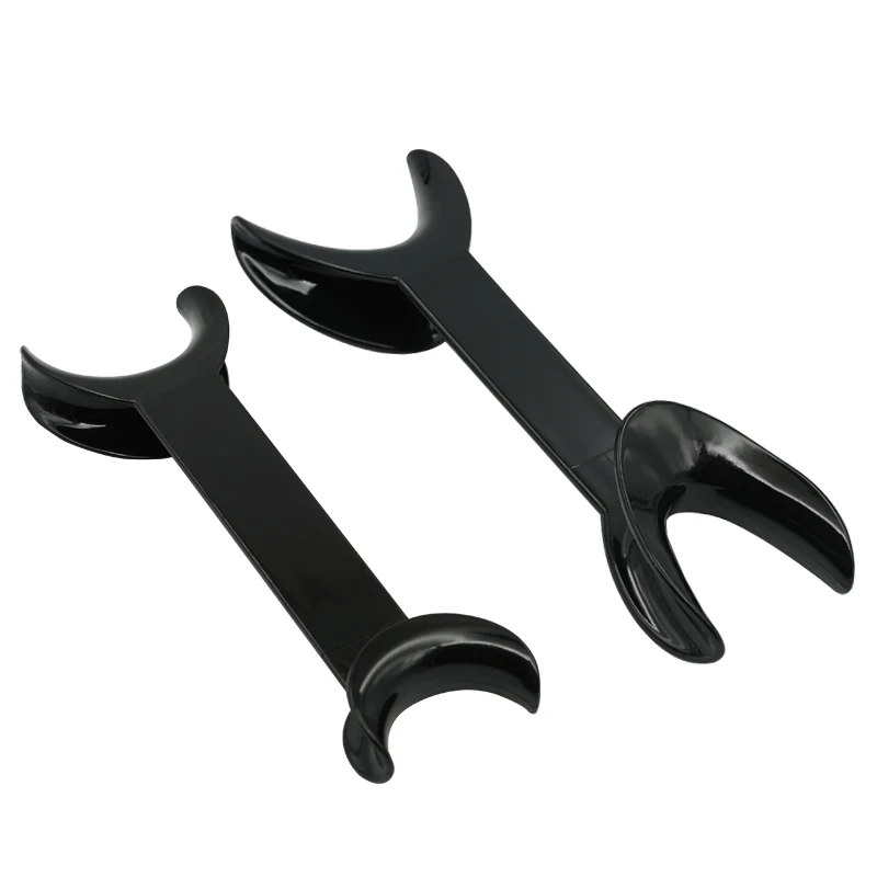 2pcs Black Dental Double-headed T-Shape Intraoral Cheek Lip Retractor Dental Intraoral Mouth Expanders Oral Dentistry Materials