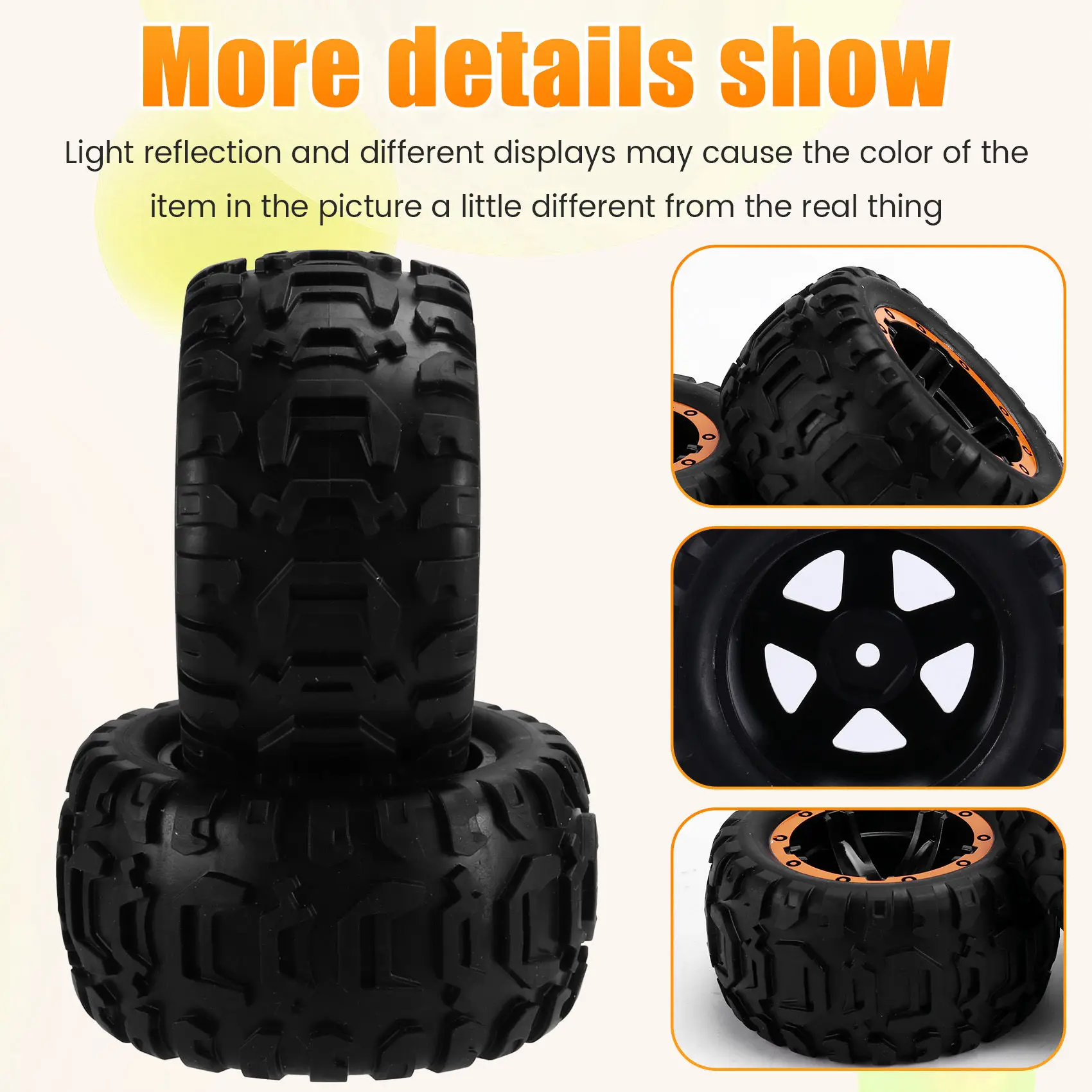 A48U 2PCS for HBX 16889A 16889 16890 16890A SG1601 SG1602 RC Car Spare Parts Wheel Complete Tires M16038