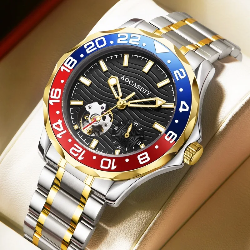 new-luxury-brand-mechanical-watches-for-men-stainless-steel-strap-haima-series-colorful-bezel-fashion-original-men's-wristwatch