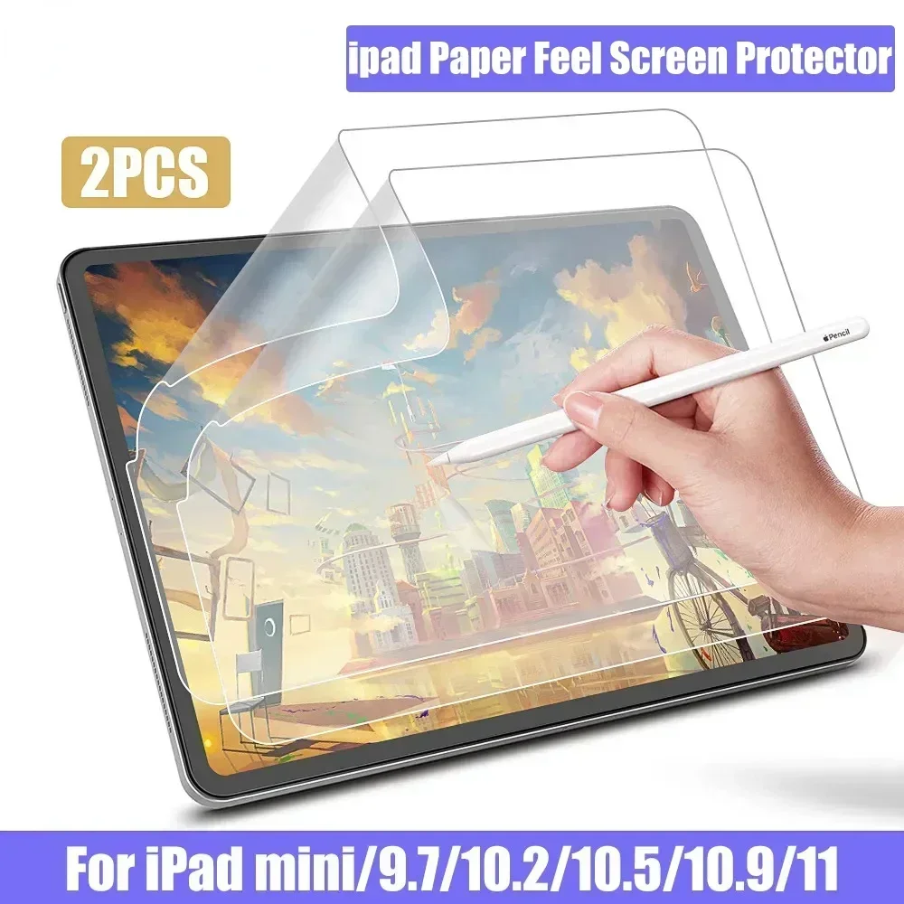 2Pcs iPad Paper Feel Screen Protector for Apple iPad 9.7 Air 2 3 4 5 10.5 10.9 2021 Pro 11 10.2 7th 8th 9th Gen mini 1 2 3 4 5 6