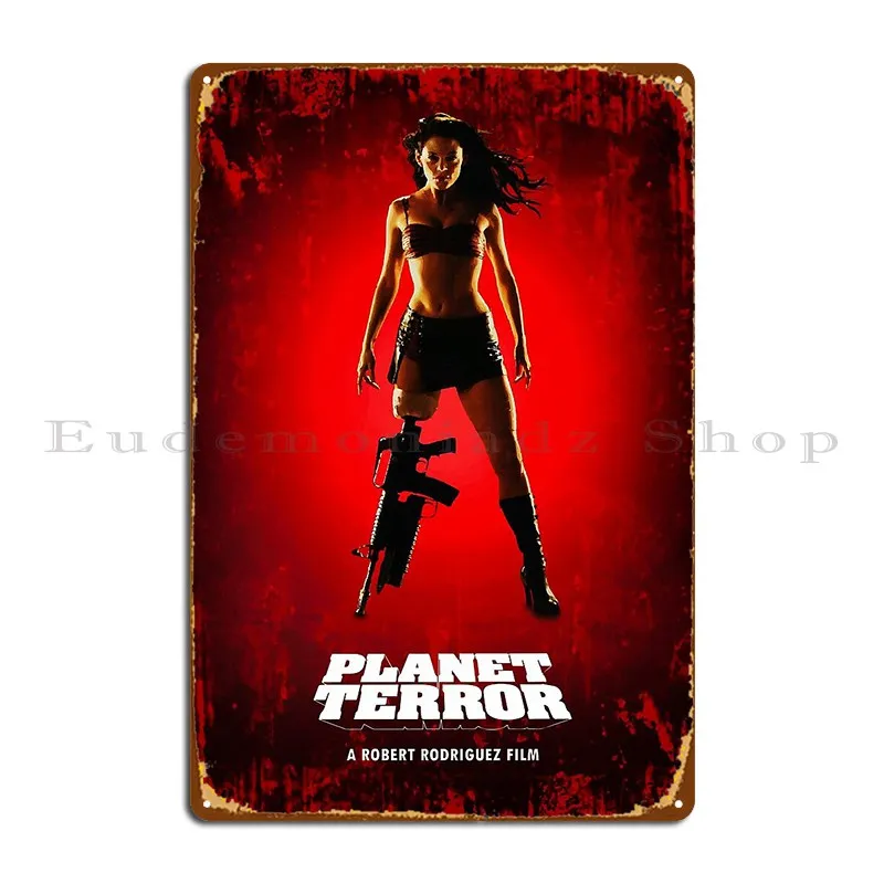 Planet Terror Metal Sign Cinema Plaques Designs Cave Wall Cave Tin Sign Poster