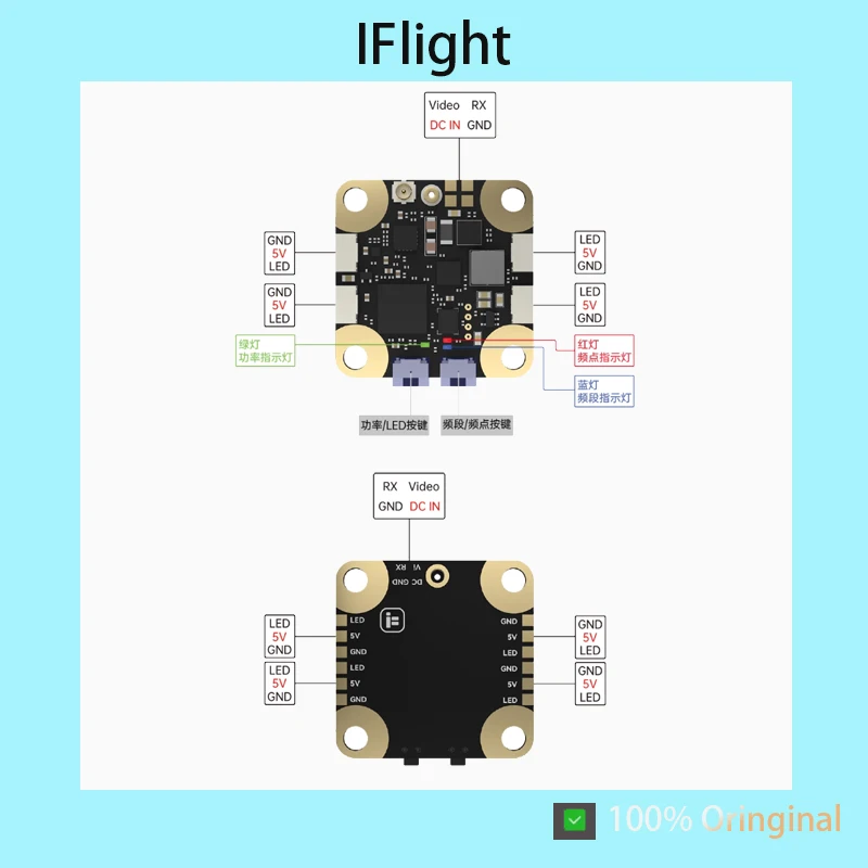iFlight Borg Race 5.8G 200mW FPV Racing VTX Controllable RGB LED Video Transmitter for FPV Drone