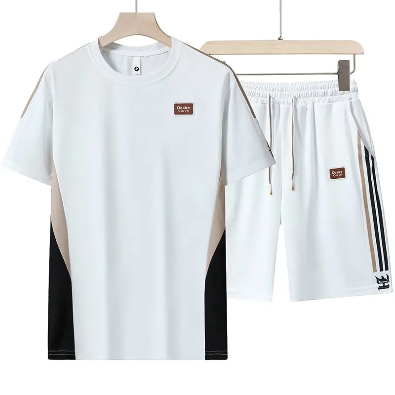 2025 Summer New Fashion Trend Outdoor Sports Fitness Wear Men's Loose Sports Breathable Large Size High-Quality Two-Piece Set 4X