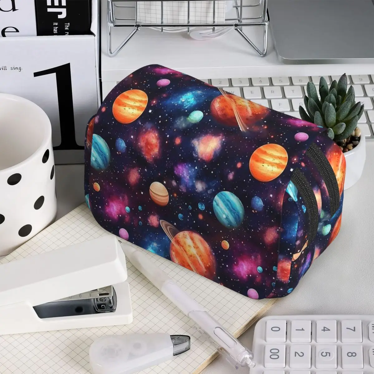 Solar System Space Planets Universe Pencil Case for Kids School Pen Box Pencil Bag Stationery Supplies Pen Holder Bag