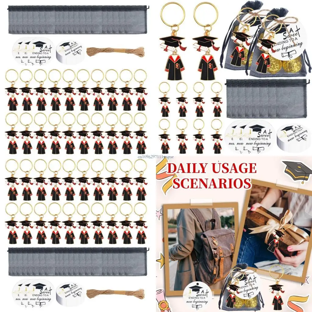 20pcs مفاتيح مفاتيح احتفال أكاديمي مع ملصقات الهدايا وأقاب الرباط #1