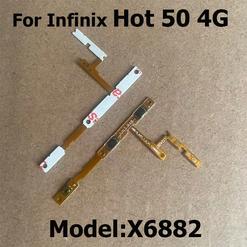 Power On Off Button Volume Switch Key Control Flex Cable For Infinix Hot 50 4G 5G Ribbon Repair Part X6882 X6720