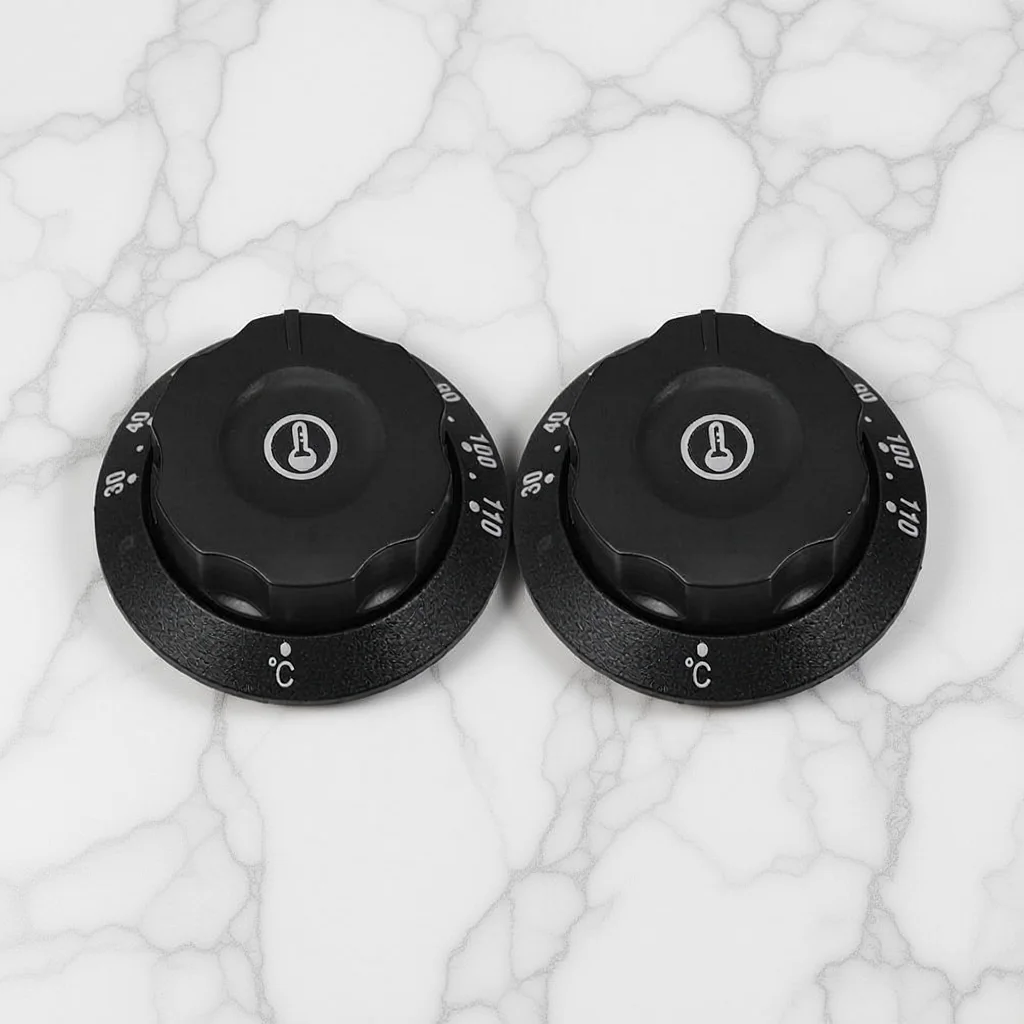 

2Pcs Universal Replacement Kitchen Appliance Thermostat Knob Fryer Control Dial 30-110 Temperature Stove Knobs