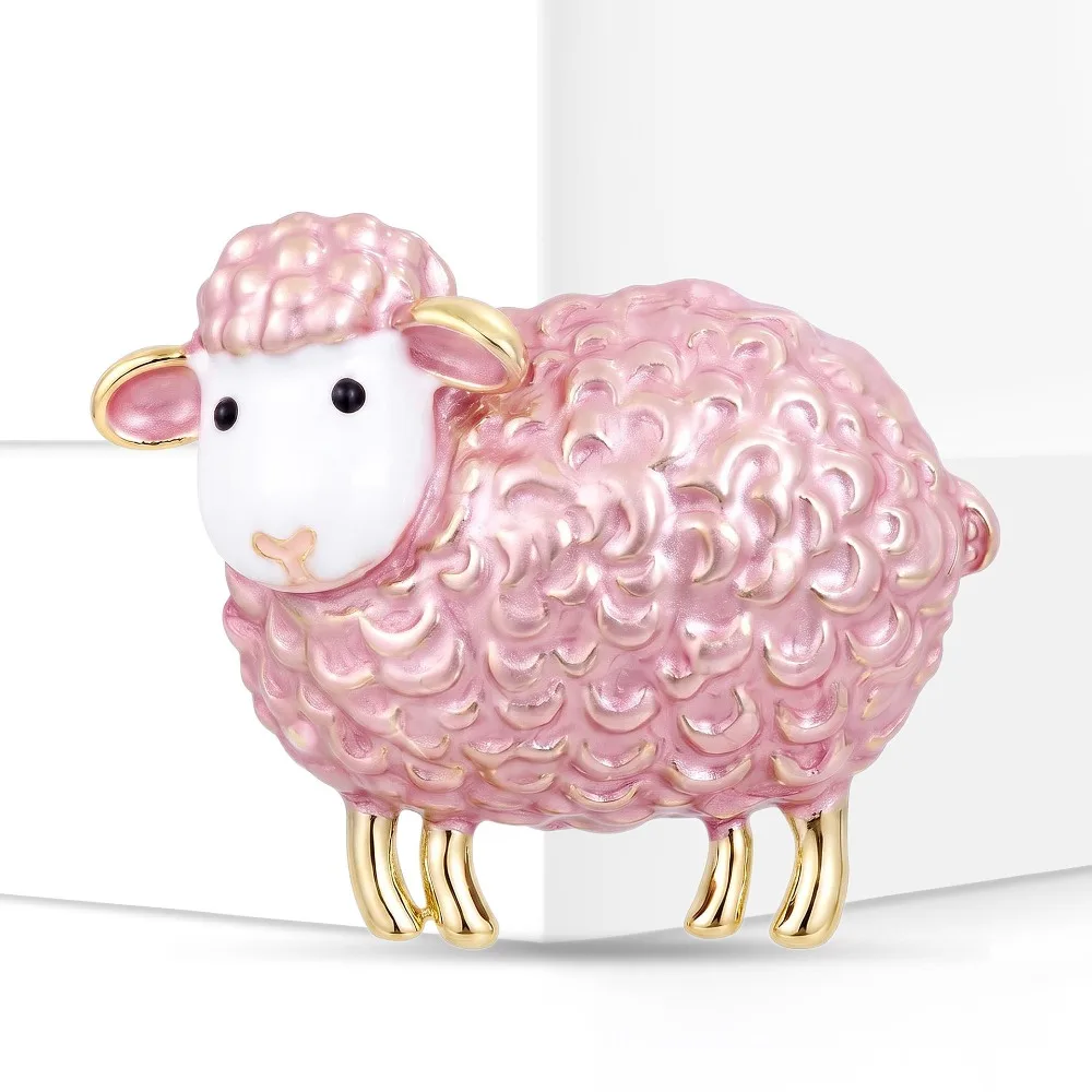 1PC Sheep Brooches Enamel Sheep Lapel Pin for Ladies with Unique Style Pin Style Badge Decoration Craft Gift for Men and Women