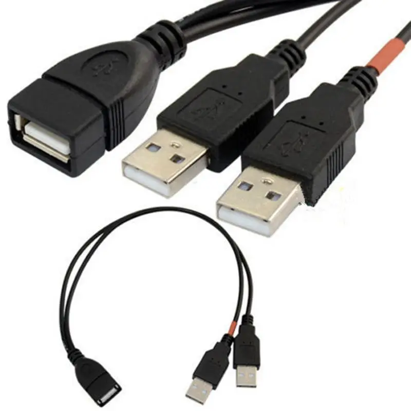 USB 2.0 Cable, Y-Shaped Cable, USB 1/2 Cable, USB 2.0 AF/2 * AM USB 1/2 Cable, Male/Female Cable