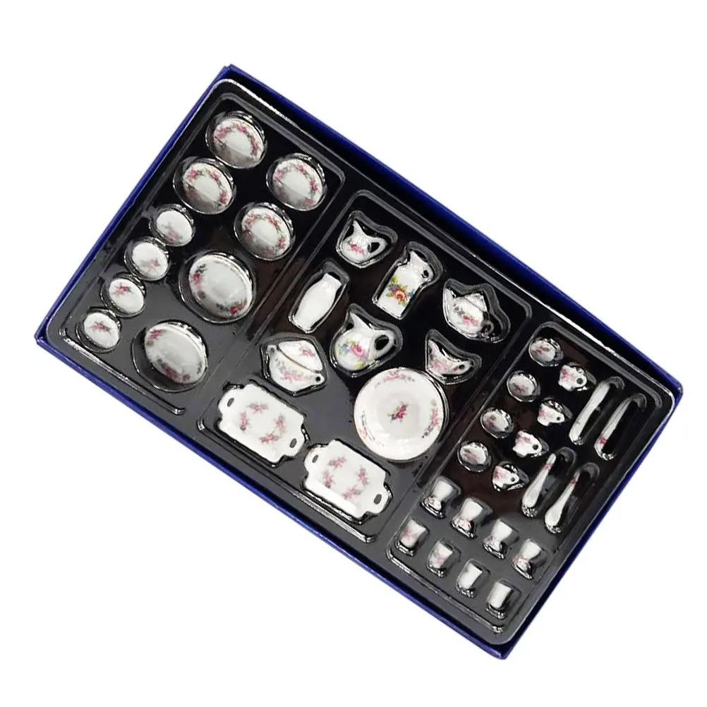 

Миниатюрная керамическая посуда 1:12: Изысканный свежий дизайн, прочный декоративный элемент, аксессуар для мини-домика