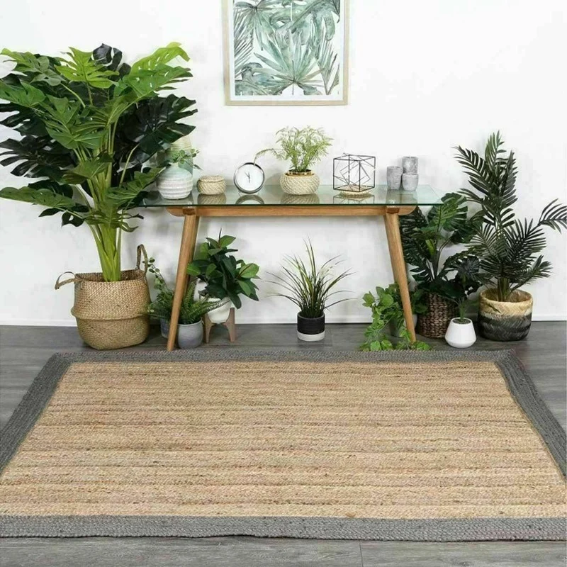 Rug Home Decoration Natural Jute Handmade Woven Carpet Modern Living Country Appearance Area Runners