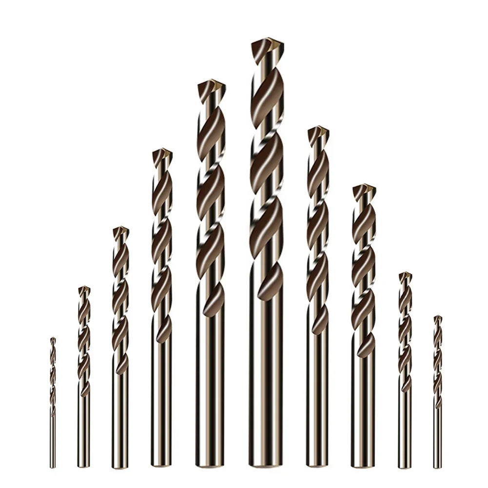 10pc HSS M35 Cobalt Drill Bit Drill Bit Round Shank Gun-Drill Bits For Wood/Metal/Stainless Steel Iron Drilling Hole Cutte Tools