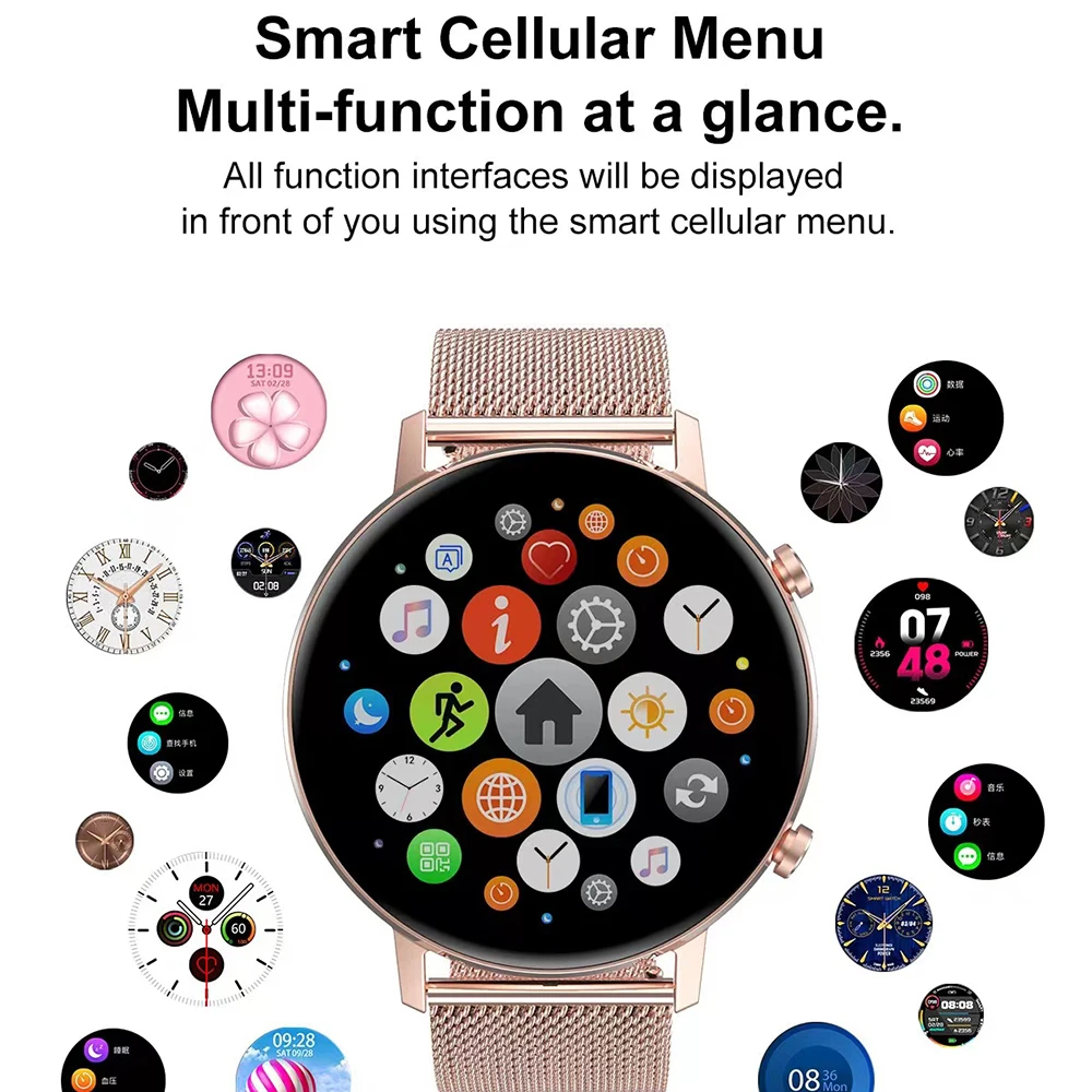 360*360 relógio inteligente mulher dt96 smartwatch multi-sports fitness rastreador monitor de freqüência cardíaca pressão arterial oxigênio para apple telefone