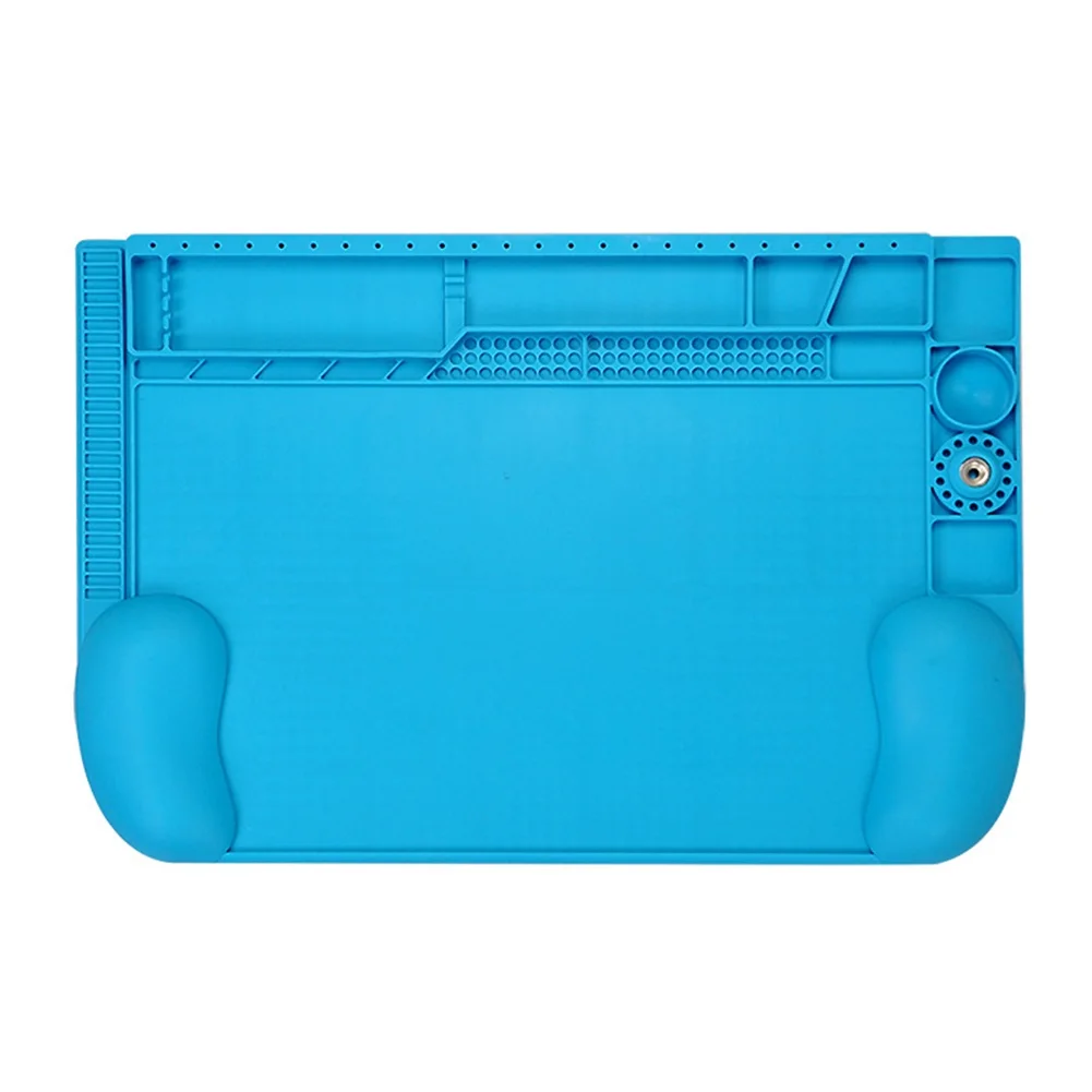 Te-604 Heat Resistant Silicone Soldering Mat 455x300mm Non-slip Repair Pad For Electronics DIy Welding Station Tool Blue