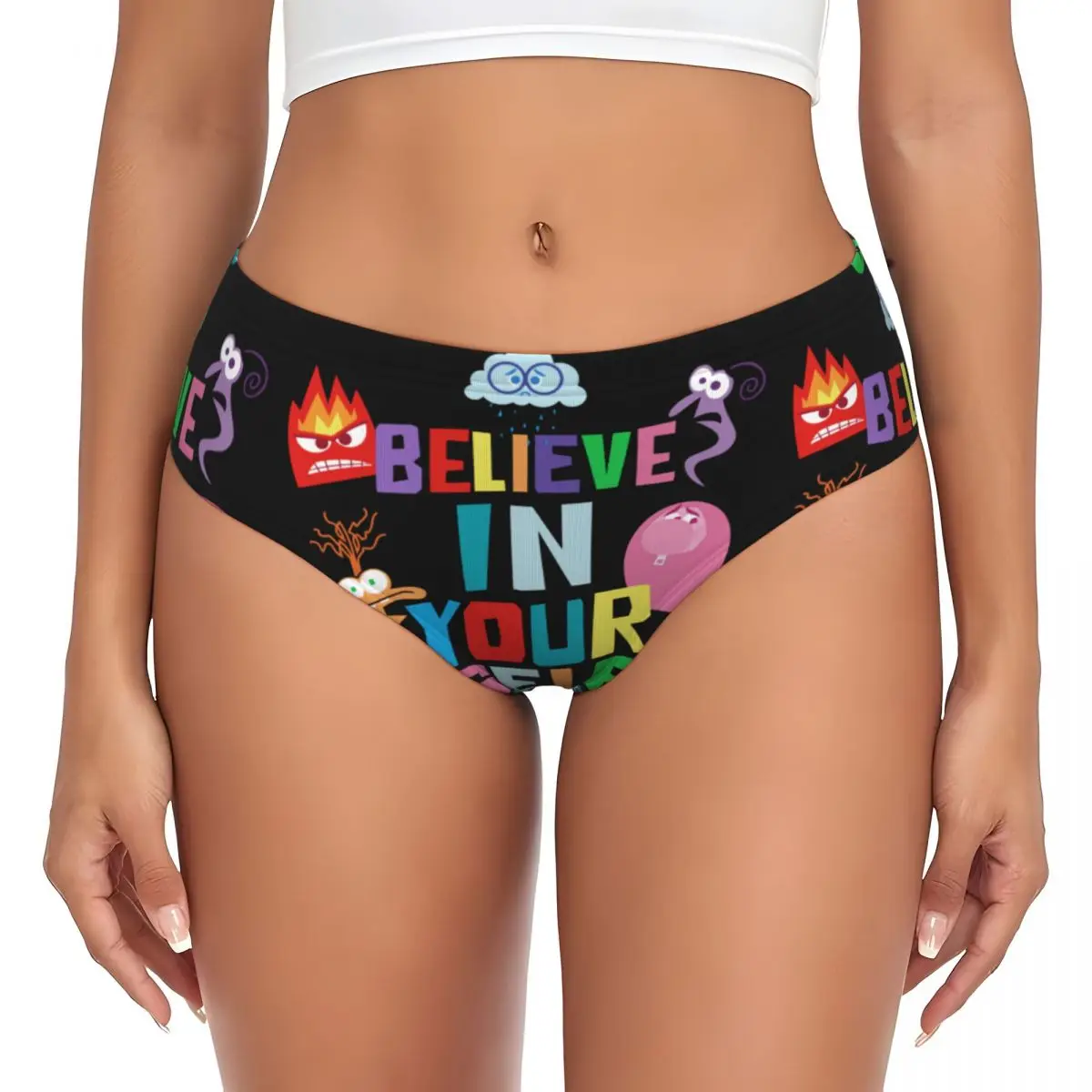 

Custom Inside Out Believe In Yourself Brief Panties Women's Stretch Underwear